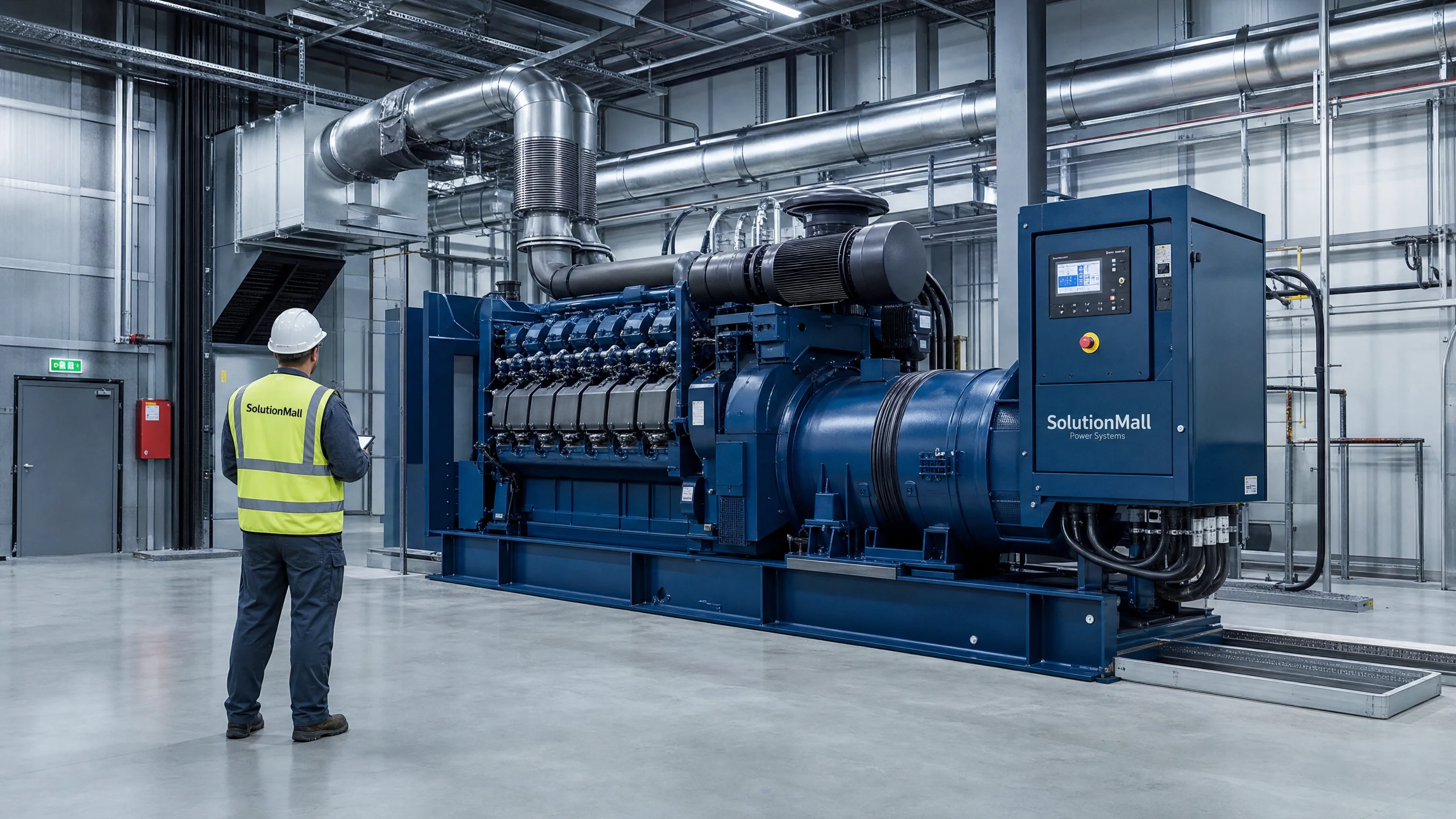 Industrial generator power system in a professional facility